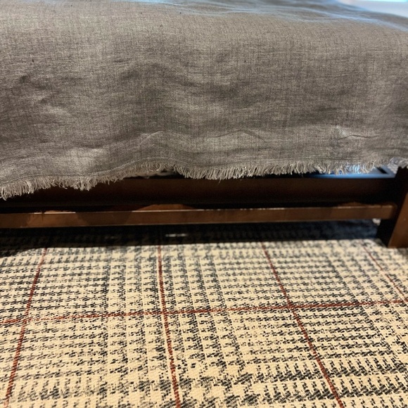 Pottery Barn table throw 50” x 50”
Blue/Gray linen with frayed edging - Picture 2 of 5